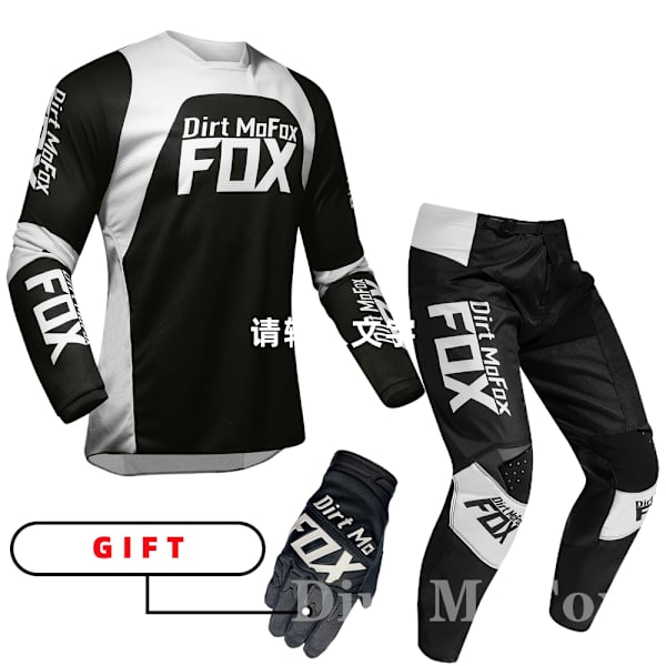 2022 Dirt MoFox MTB Jersey-housut Varusteet MX Combo Moottoripyörä Asuste Motocross Kilpailu Enduro Puku Miehet Off-road Moto Hanskat Sarjat Gray MJersey 32 pants