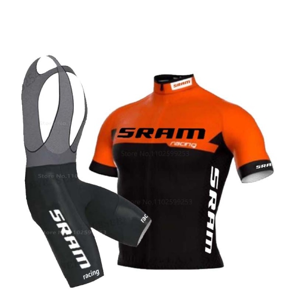 SRAM Racing Cykeltröja Set 2023 Man Sommar MTB Race Cykelkläder Kortärmad Ropa Ciclismo Outdoor Riding Bike Uniform bib kits L