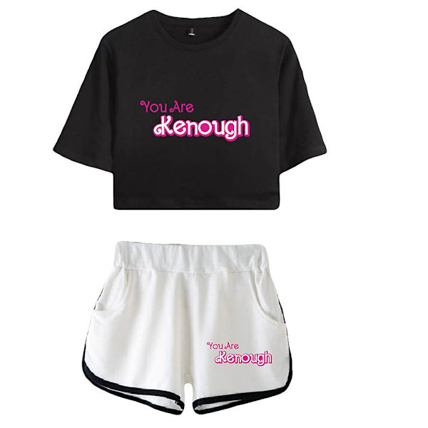 I Am Kenough Merch 2023 Uusi elokuva, kaksiosainen set , lyhythihainen, napapaita + shortsit Hauskat naisten setit syntymäpäivälahja style 1 M
