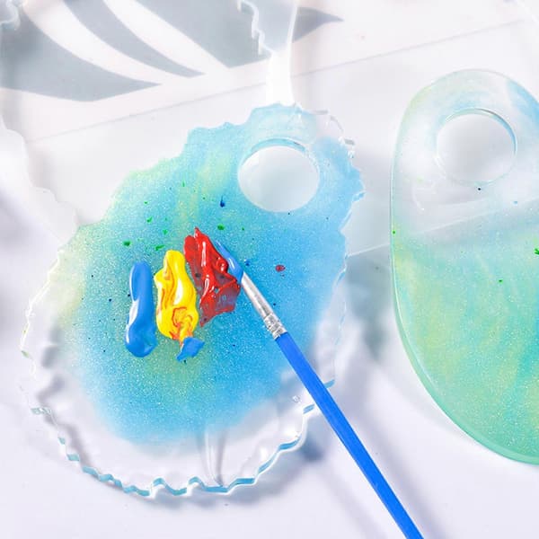 Kunstner malerpalet silikoneform Agat Coaster harpiks epoxyforme til neglekunst