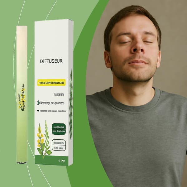 Bärbar Herbal Diffuser Pen Lung Cleanse & Energy Boost Luftfräschare Herbal Refreshing Bar Klar Andning 2pcs