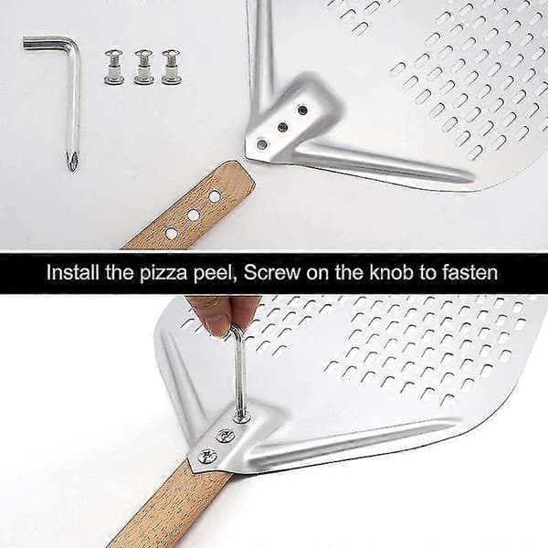 Perforerad pizzaspade, professionella anodiserade pizzaspadar i aluminium, rektangulär pizzavändare yu