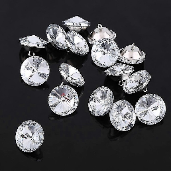 50 STK/PARTI Rhinestone Krystallknapper Søm Sofa DIY Håndlaget Håndverk Dekor 25MM