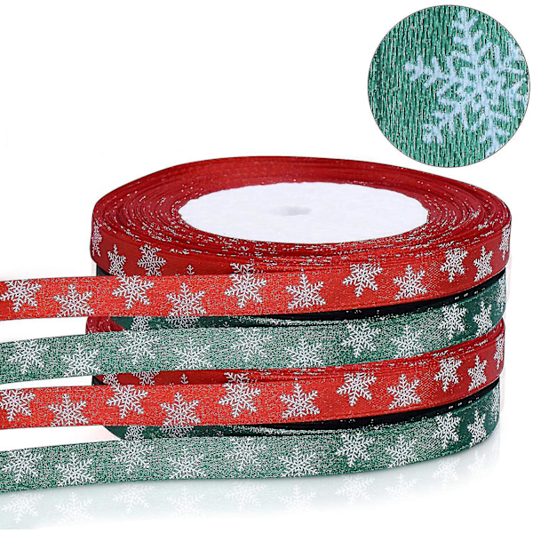 8-pack Snöflinga Satinband Presentband Dekoration