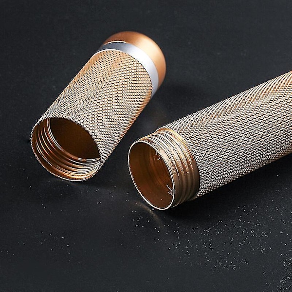Pocket Cigar Tube Mini Cigar Humidor Bærbar Udendørs Rejse Enkelt Tilbehør, guld/sort, 2 stk.)