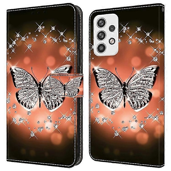Kompatibelt Läderfodral med Flip-funktion och 3D-mönster, Ställ och Plånboksfunktion för Samsung Galaxy A23 5G (Global Version) Crystal