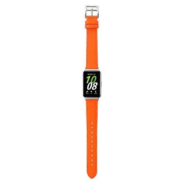 Kompatibel med Samsung Galaxy Fit3 Ægte Læder Urrem Udskiftning Orange
