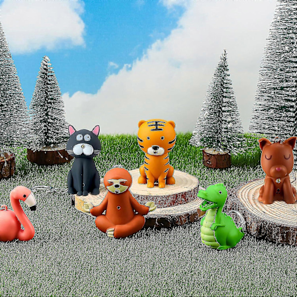 6 Stk. Sygeplejerske Lommelygte Pædiatrisk Sygeplejerske Lommelygte Nøglering Dyr Lommelygte Hvalpe Nøglering Tiger Flamingo Dovendyr Dinosaur Kat Lommelygte Nøglering P