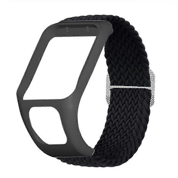 Kompatibel med TomTom Runner 2/Runner 3/Spark/Adventurer Elastisk Vævet Smart Watch Rem Justerbar Håndledsrem Black