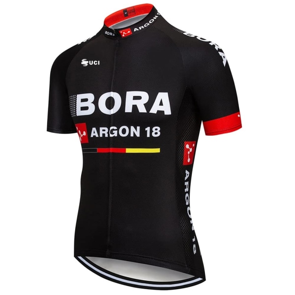 UCI BORA 2023 Miesten lyhythihaiset Jersey-setit Ropa Ciclismo Hombre Kesäpyöräilyvaatteet Triathlon Bib Shortsit Puku Pyöräilyasu Cycling Jersey Asian size - M