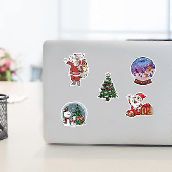 50 stk. God Jul Vannflaske Klistremerker Bagasje Laptop Telefon Scrapbook Skateboard Ferie Vinyl Planlegging Klistremerker Dekaler for Barn Jenter Voksne