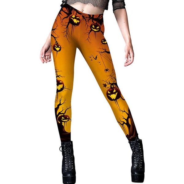 Naisten halloween kurpitsalla printed leggingsit COLOR 2 L