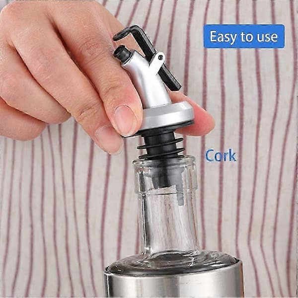 4-pack Hällpipar Oljedispenser Set, Oljeflaskpropp för Olivolja, Vin, Vinäger, Sojasås, Läcksäkra Oljepipar