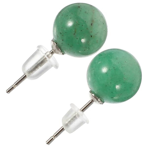 Ørestikker til kvinder S925 Sølv Bryllup 8mm Jade Dekor Ørepynt 1 Par
