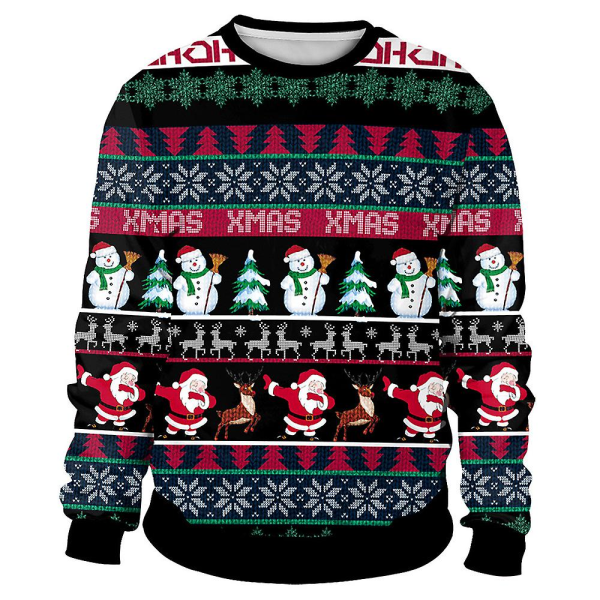 Par Jul 3d Nyhet Print Sweatshirt Casual Långärmad Pullover Jumper Kvinnor Män Xmas Party Ugly Roliga Toppar style 5 L