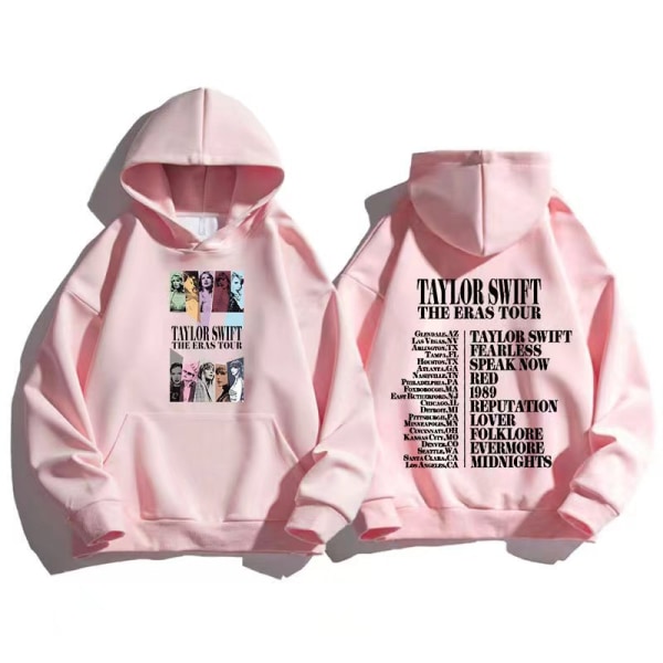 Menn Kvinner Taylor The Eras Tour Høst/Vinter Taylor SwiftFashion Hoodie Fan Hoodie pink XL