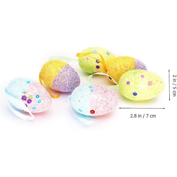 Påskepynt 4*6cm Juletre Skum Egg Dekorasjoner 12 Stykker bd