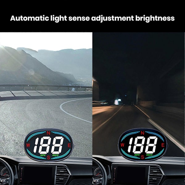 GPS Kompas Speedometer Bil Heads-up Display USB Tilslut Plug And Play 2.7 Tommer Skærm MPH Hastighedsmåler Over Hastigheds Alarm til Alle Køretøjer