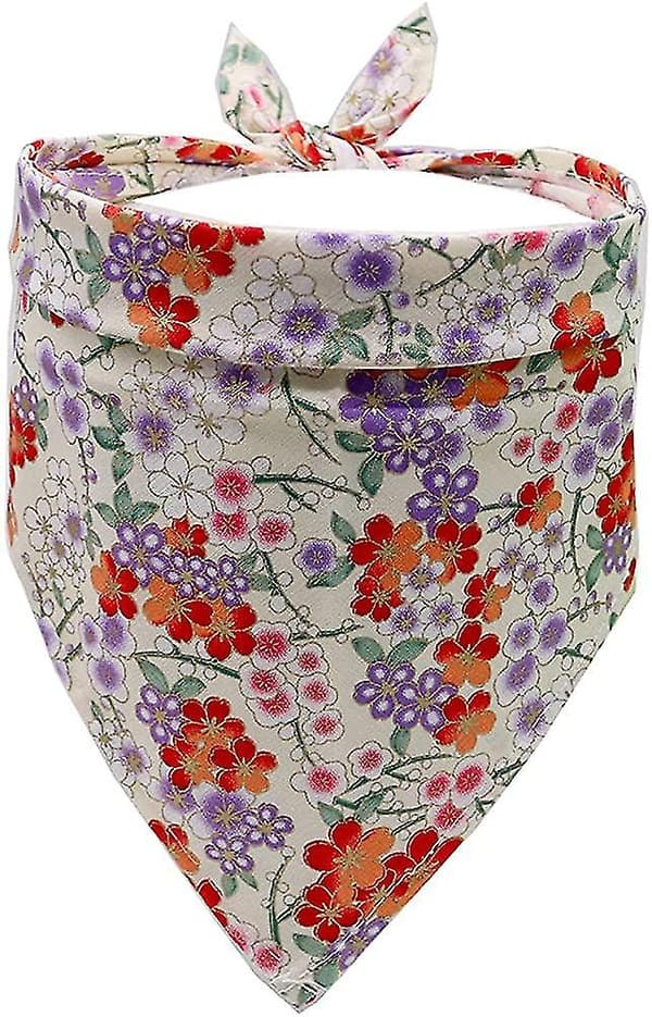 Färgglada hundhaklappar med blommor för hundar, D, One Size