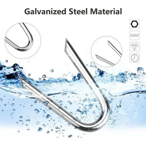 140 Stykker Galvaniserede Stålkramper Hegnskramper til Hegn 1.2 1.9cm U-formet Hegnsøm A.