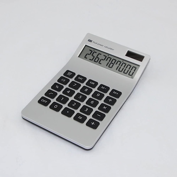 Fong Kalkulator, Slank Elegant Design, Kontor/Hjem Elektronikk, Dobbelt Drevet Skrivebordskalkulator, Solenergi, 10 Siffer