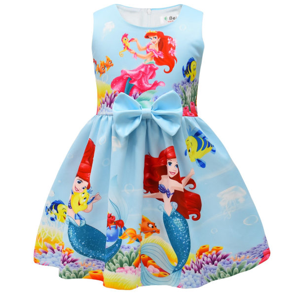 Girls Cosplay Dress Bowknot Dress Christmas Halloween Party blue 110cm