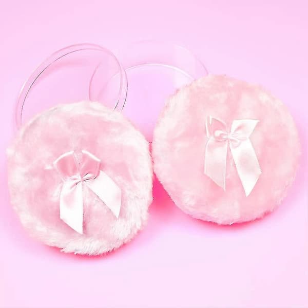2-pakning 4,12'' Stor Fluffy Pudderkost Myk Pudderkost Rosa Ansiktskost