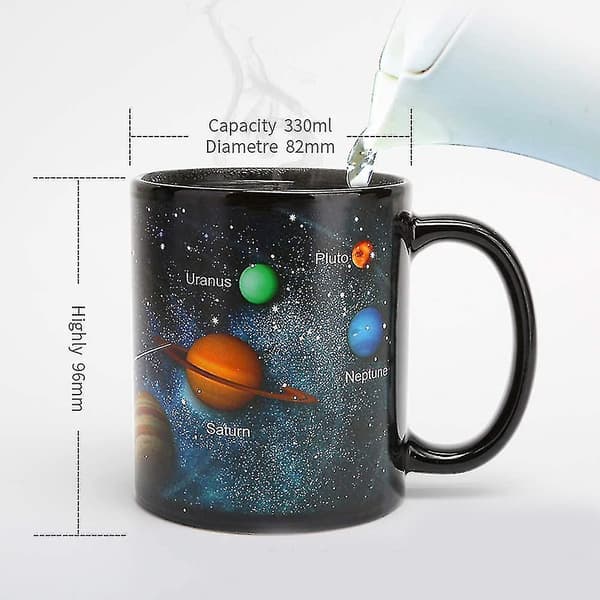 Nirvana Termisk Effekt Kopper Fargeskiftende Kaffekopp Drikkekopp Gaver 330ml Stjernehimmel (sol System) D