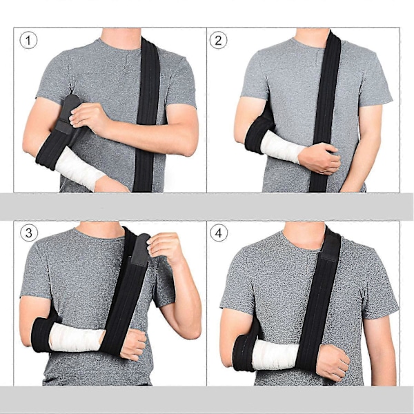 1 st - 175 cm - Svart Armslinga, Justerbar Lättviktig Bekväm Axelimmobiliserande Armslinga Andningsbart Axelstöd För Arm/Hand/Armbåge XiXi