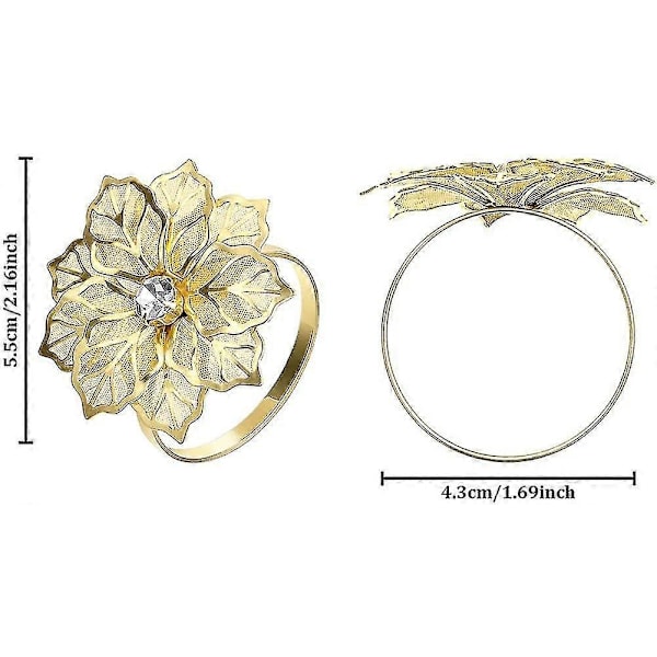 Servietringe, 24 stk. Servietringe Legering Udhulet Blomsterring Servietholder