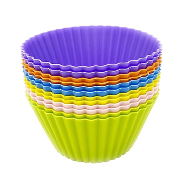 12 stk. Silikone Muffin Cupcake Form Bageværktøj Genanvendelig Rund Budding Kop Q