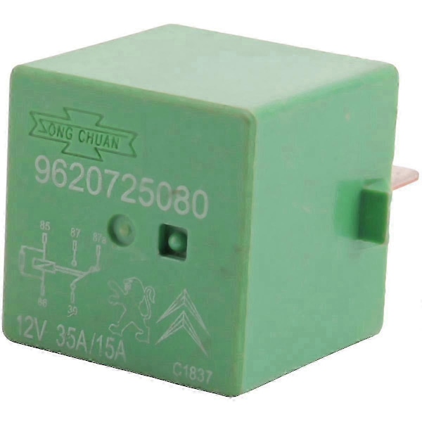 12V 35A 5 Ben Køleradiator Blæser Relæ Grøn 6547TX til 206 207 306 307 406 407 807