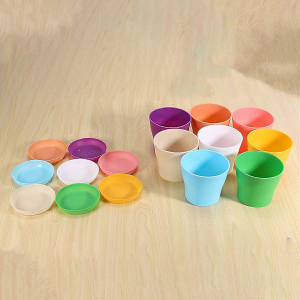 8 stk. 10 cm Små Plantepotter Farverige Plastik Blomsterpotter Indendørs Plantepotter Til Kontor Hjem Skrivebord (haoyi)