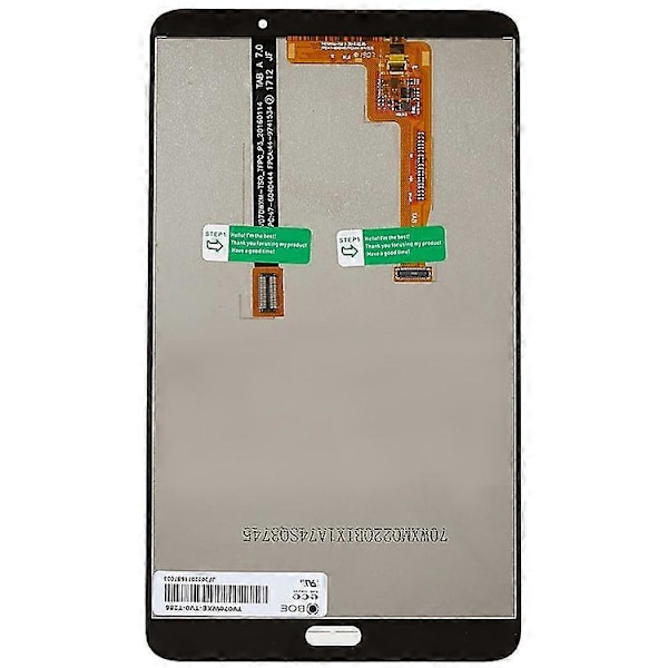 Kompatibel för Samsung Galaxy Tab A 7.0 T280 (endast Wi-Fi) Grad C LCD-skärm och Digitizer-montering Ersättningsdel (utan logotyp) Black