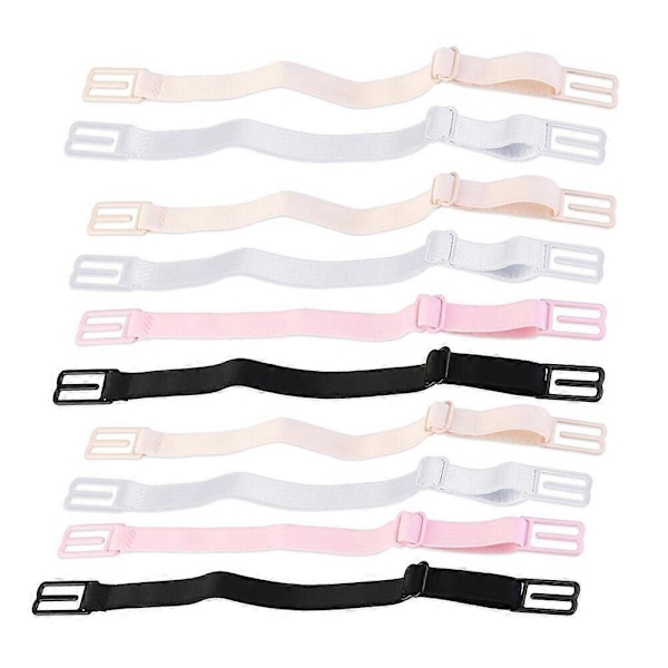 10 stk. Justerbare BH-stroppklips for kvinner, sklisikker BH-spenne, elastisk BH-stroppholder (tilfeldig stil)