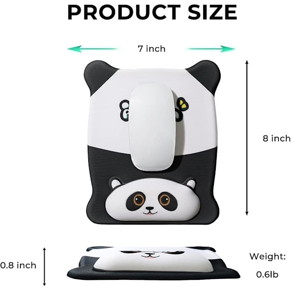 Søt Musematte med Håndleddsstøtte Ergonomisk Musematte Gel Håndleddsstøtte Sklisikker Gaming Datamusematte Smertelindrende Musematte for Kontor, Hjem, Studier