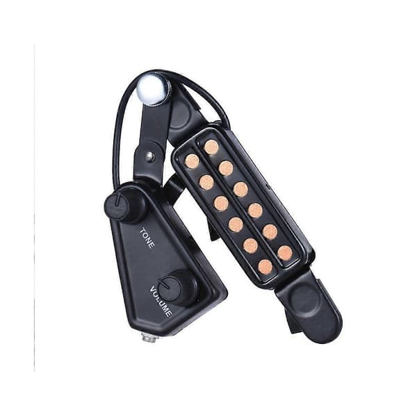 12 Håls Akustisk Gitarr Pickup Ljudhåls Pickup Magnetisk Givare Fader Ljudkabel Gitarrdelar Y
