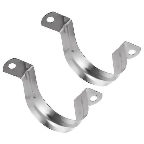 2 rustfri stål U-formede rørklemmer, halv rør til rørfittings rørklemme -80 mm