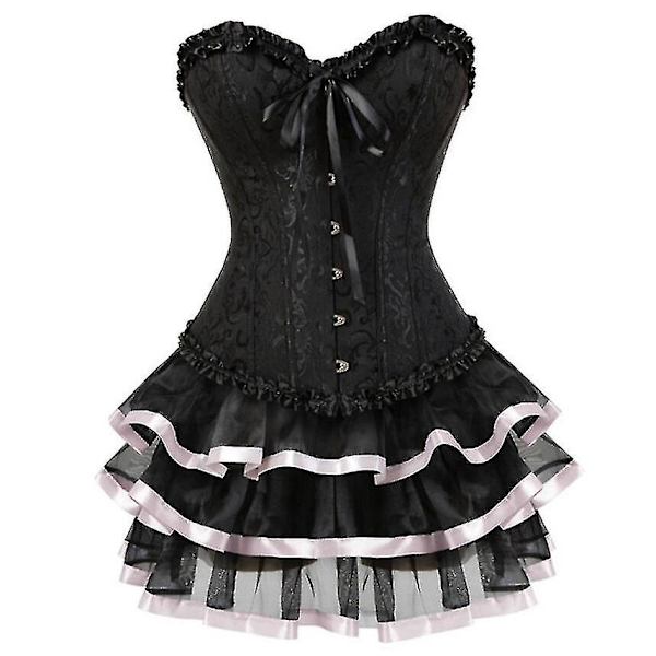 Tflycq Sexy Corsets Mekot naisille Plus Size -asu Overbust Burlesque korsetti ja minihame Set Tutu Corselet only Corset 3XL