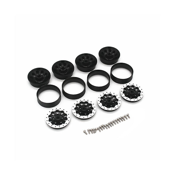 4st Metall Beadlock Hjulnav Hjul Fälg Och Gummidäck För C14 C24 B14 B24 B36 Mn D90 Mn99s Rc Bil