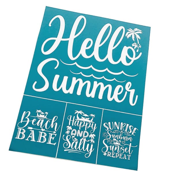 Hello Summer Selvklebende Silketrykk Sjablong Mesh Overføringer