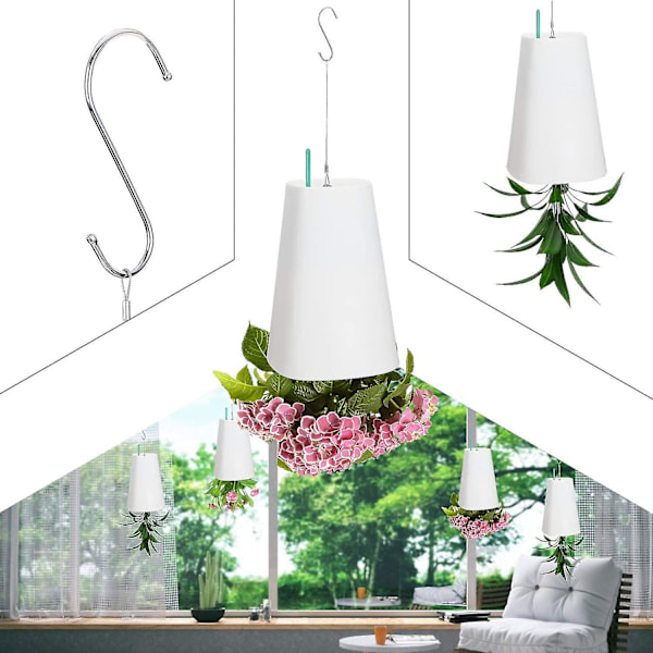 Ny, egnet Upside Down Blomsterpotte, Sky Planter, Sky Hængende Vandingsblomsterpotte, Plantepotte med Vandopbevaringsdekoration til Have Altan Hjem (