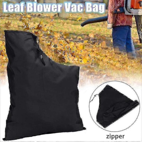 Elektrisk løvblæserpose, støvsuger-shredderpose til løvblæserstøvsuger lynlåspose, sort, 44*35*60cm