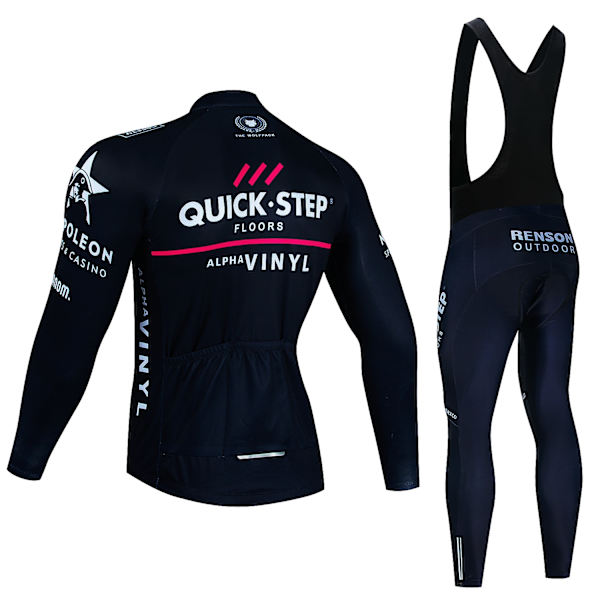 Quick·Step Winter Thermal Fleece Cykeltröja Set Maillot Ropa Ciclismo Keep Warm MTB Bike Wear Cykelkläder Set Inner Fleece Version Asian Size -S