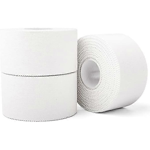 (3 Pak) Hvid Atletisk Sports Tape, Meget Stærk Let at Rive Tape uden Klæbrig Rest for Atleter & Trænere & Førstehjælpsskader 1.5in X 29ft