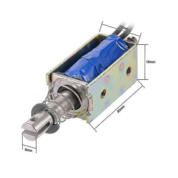 12V 1A 10mm Slag 600g Push Pull Typ Öppen Ram Solenoid Elektromagnet