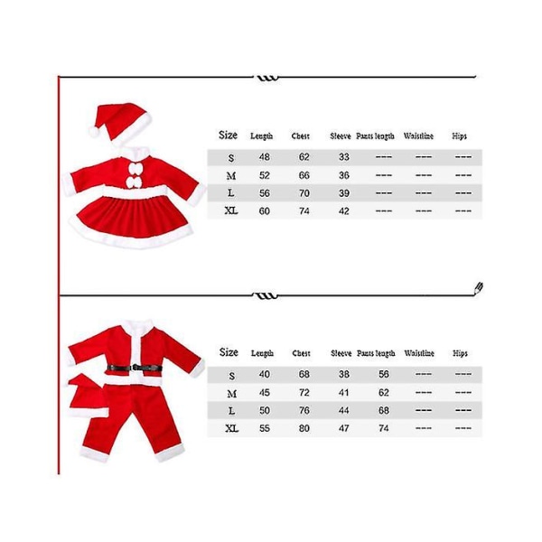 Lasten joulupukin puvut joulujuhlaasut Girls XL