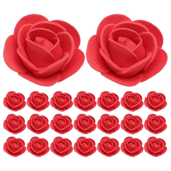 Kunstig Rose Blomsterhoved Dekorativ Bryllup Falsk Skum Rundt Realistisk Design 50 Sæt