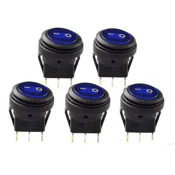 5 kpl 12 V 20 A vedenpitävä pyöreä virtakytkin auto vene SPST