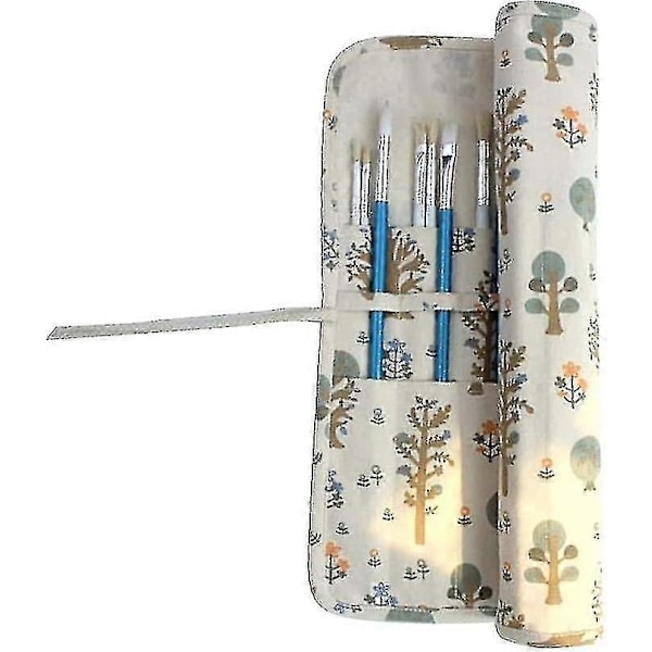 Penselholder for kunstnere, rullemappe i lerret for malepensler, stor kapasitet, penselholderpose for fargeblyanter, kunstutstyr, 20 hull, 1 stk